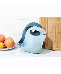 Sperric Baby Girls Silicone Bibs - Soft Bib with Food Catcher and Waterproof Material Adjustable Fit