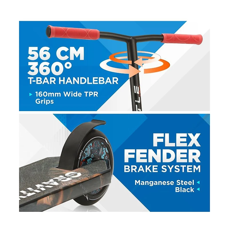 Hurtle Pro Stunt Scooter With High Impact Wheels - Gravity in Resurrection