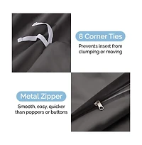 Premium Microfiber Duvet Cover Set - King Cream