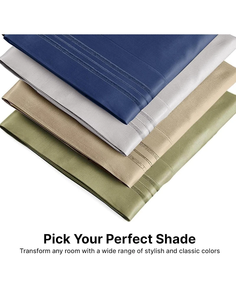 Pillowcase Set of 4 Soft Double Brushed Microfiber