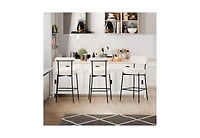 Dyhome Bar Stools Set of 3, 27 Inches Counter Height Kitchen Bar Stools with Back, Modern Metal Tall Bar Stools for Kitchen Island