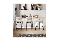 Dyhome Bar Stools Set of 3, 27 Inches Counter Height Kitchen Bar Stools with Back, Modern Metal Tall Bar Stools for Kitchen Island