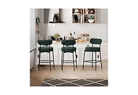 Dyhome Bar Stools Set of 3, 27 Inches Counter Height Kitchen Bar Stools with Back, Modern Metal Tall Bar Stools for Kitchen Island