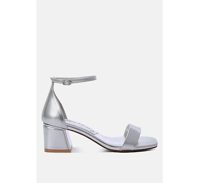 Makena Metallic Block Heel Sandals