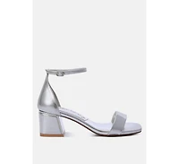 Makena Metallic Block Heel Sandals
