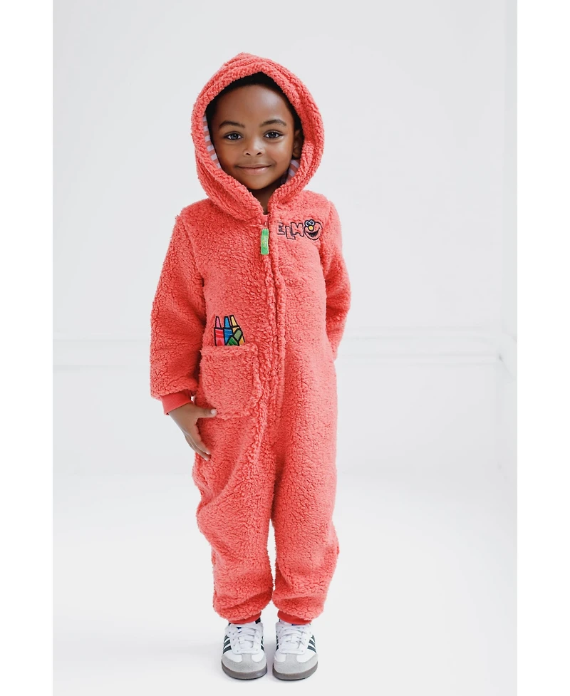 Sesame Street Toddler Boys Cozy Sherpa Zip Up Cosplay Costume Coverall Newborn to (Newborn - 4T
