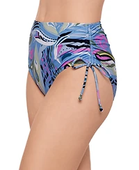 Salt + Cove Juniors' Printed Shirred High-Waist Bikini Bottoms, Exclusively at Macy's