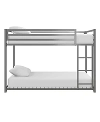 Slickblue Twin over Twin Modern Low Height Metal Bunk Bed for Space-Saving and Easy Access