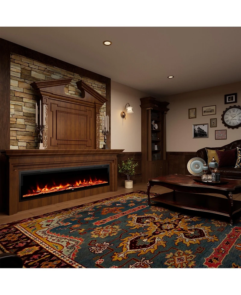 Boyel Living Recessed Wall-mounted Freestanding Multifunctional Electric Fireplace