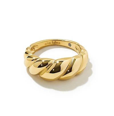 Ana Luisa Gold Twist Ring - Rope Bold