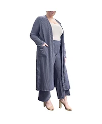 Plus Size Long Length Open Front Duster