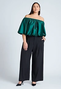 Eloquii Women's Satin Bubble Top