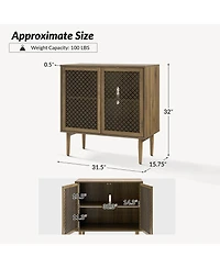 Hulala Home Giovanna Modern 32"Tall 2-Door Accent Cabinet with Adjustable Feet