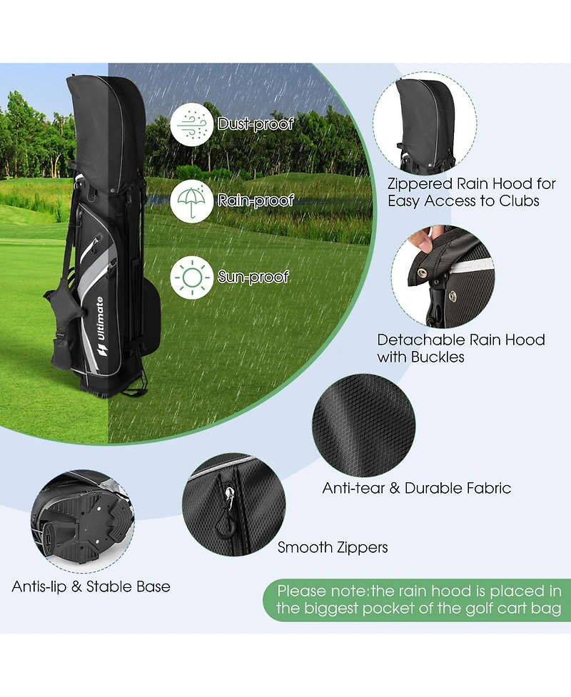 Gymax Golf Stand Bag Golf Club Bag w/ 14 Way Top Dividers & 6 Pockets & Carrying Handles