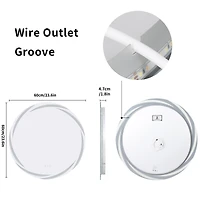 Wisfor Lighted Round Mirror: Modern Wall-mounted Bathroom Mirror with 3 Color Temperature, Anti-fog