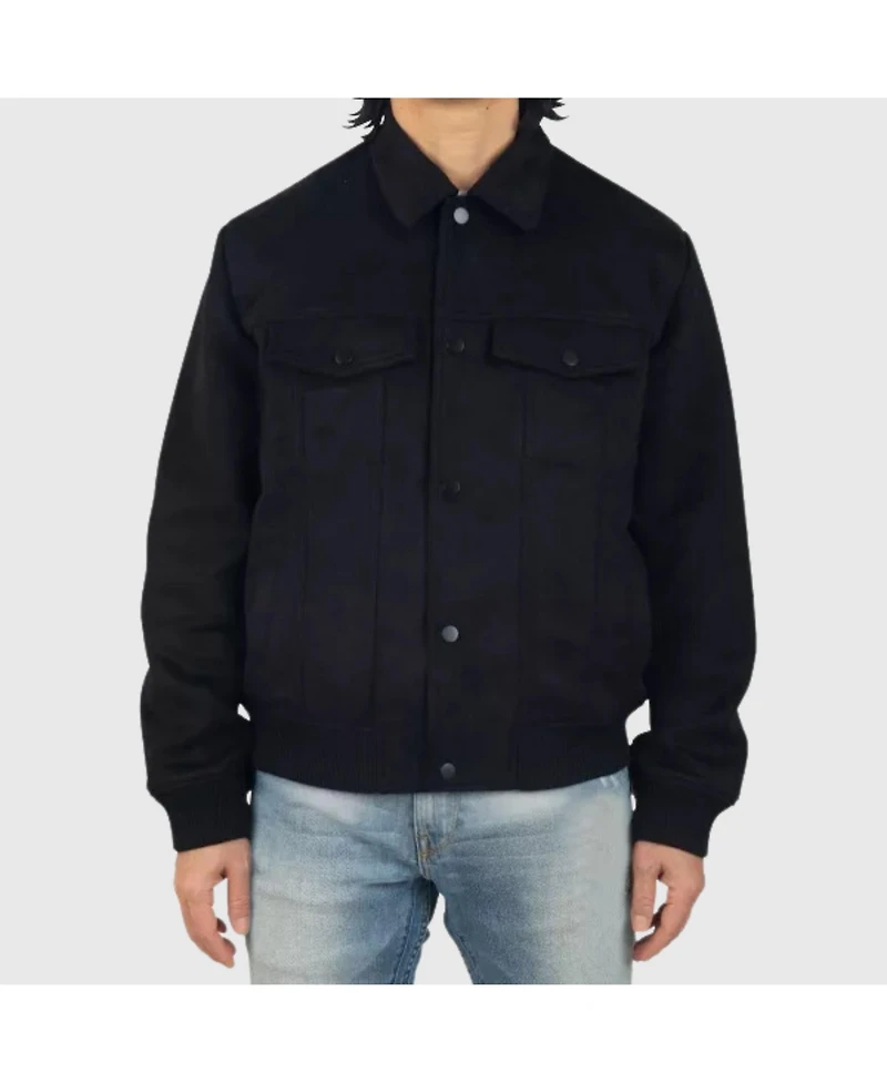 Alpine Swiss Men's Blake Suede Bomber Jacket – Lightweight Slim Fit Casual Softshell Coat with 5 Pockets