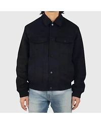 Alpine Swiss Men's Blake Suede Bomber Jacket – Lightweight Slim Fit Casual Softshell Coat with 5 Pockets