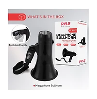 Pyle Portable Megaphone with Siren, 20 Watt Power, Aux Input for MP3, Automatic Siren, Lightweight