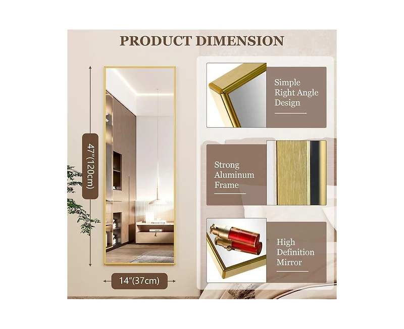 Vlsrka Wall / Door Full Length Mirror