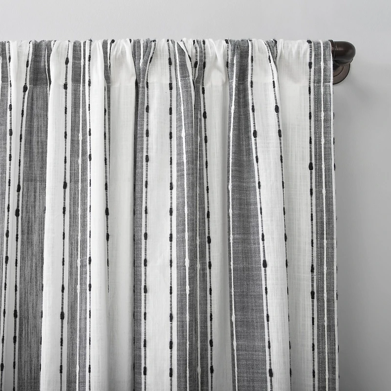 Slub Texture Stripe Cotton Curtain