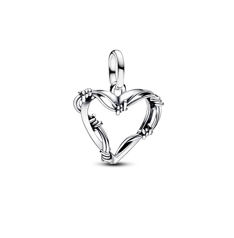 Pandora Barbed Wire Heart Medallion Charm