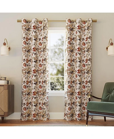 Irma Vintage Like Floral Blackout Grommet Curtain Panel