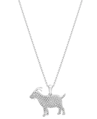 Diamond G.o.a.t. Pendant 18" Necklace (1/6 ct. t.w.) in 10k White Gold, Exclusively at Macy's