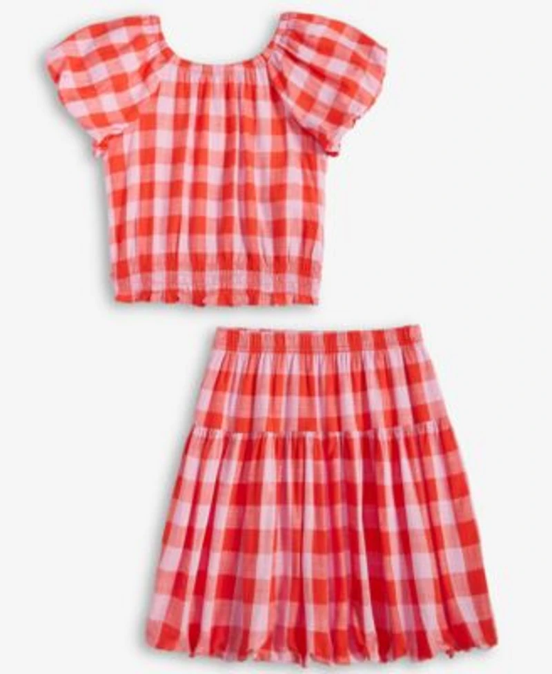 Epic Threads Little Big Girls Gingham Smocked Top Bubble Skirt Exclusively At Macys