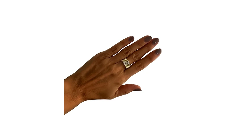 Rivka Friedman Cubic Zirconia Millwork Detail Band Ring