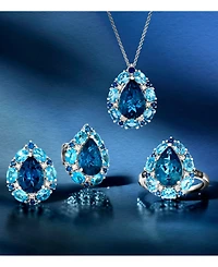 Le Vian Multi-Gemstone (4-1/2 ct. t.w.) & Nude Diamond (1/20 ct. t.w.) Pear-Shape 20" Adjustable Pendant Necklace in 14k White Gold