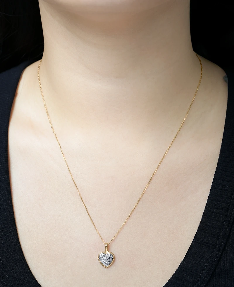 2-Pc. Set Diamond Heart Pendant Necklace & Earrings (1/3 ct. t.w.) in 14k Gold-Plated Sterling Silver, Exclusively at Macy's
