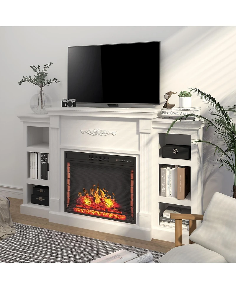 Tv Stand Fits TVs up to 75 inches with Electric Fireplace