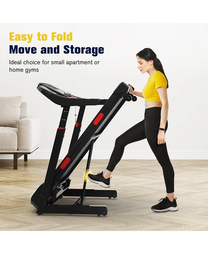 Redliro Foldable Treadmill, 15% Auto Incline, 350 lb Capacity, Bluetooth, Voice Control, Heart Rate Monitor, for Home & Officel