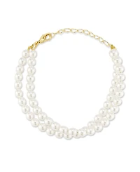 Rachel Zoe Gold Plated Double Strand Pearl Bracelet