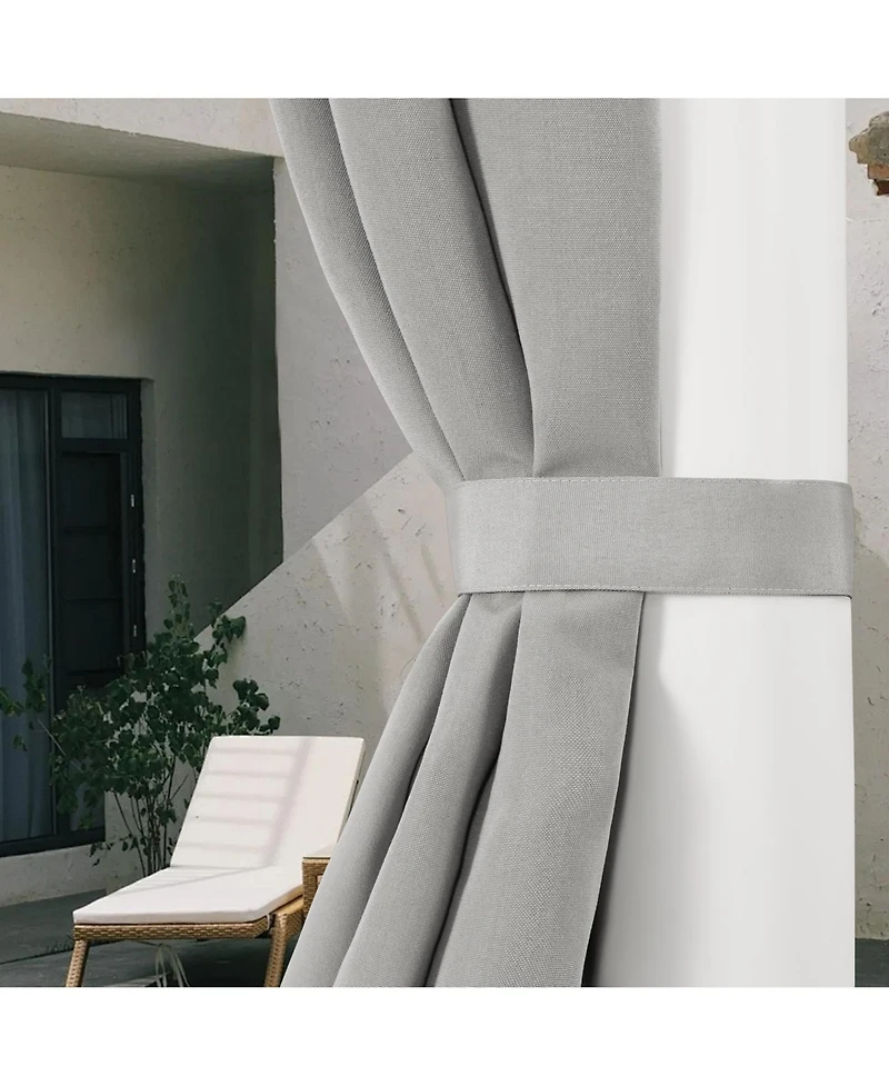 Awesome Home Outdoor Cabana Solid Uv Protected Privacy Tab Top Curtain Panel, 52"x108"