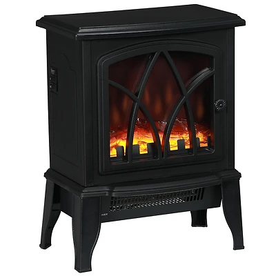 Homcom Electric Fireplace Heater with Realistic Led Flames and Logs