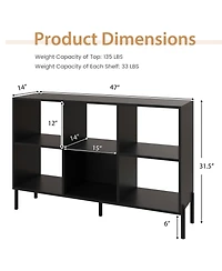 Gouun Open-Back Bookshelf with Drawer for Study