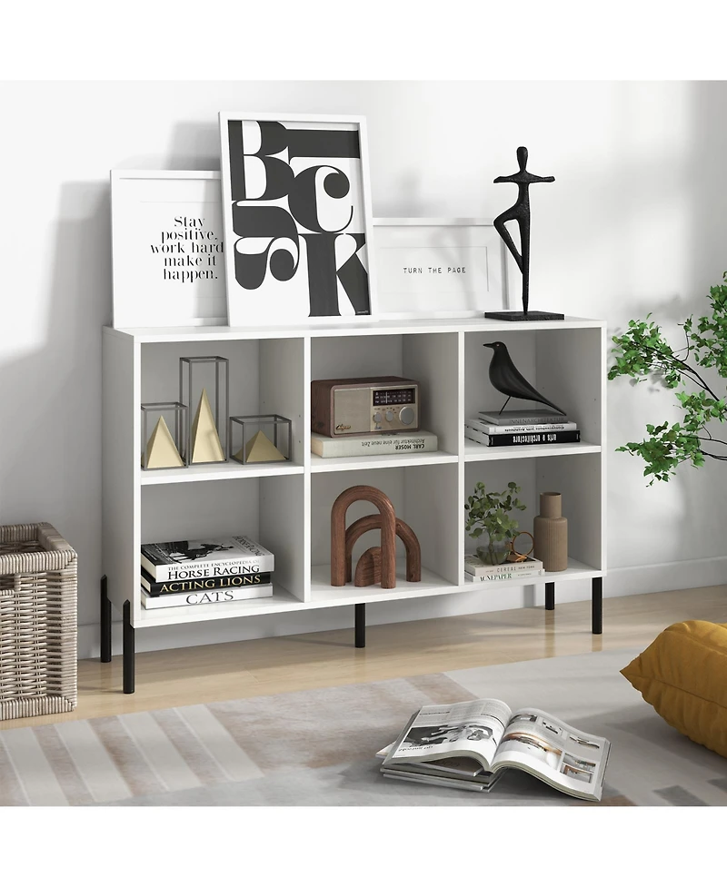 Gouun Open-Back Bookshelf with Drawer for Study