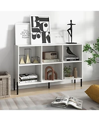 Gouun Open-Back Bookshelf with Drawer for Study