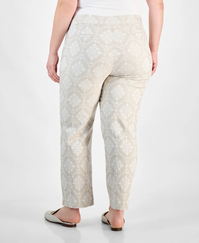 Jm Collection Plus Printed Jacquard Pants, Exclusively at Macy's