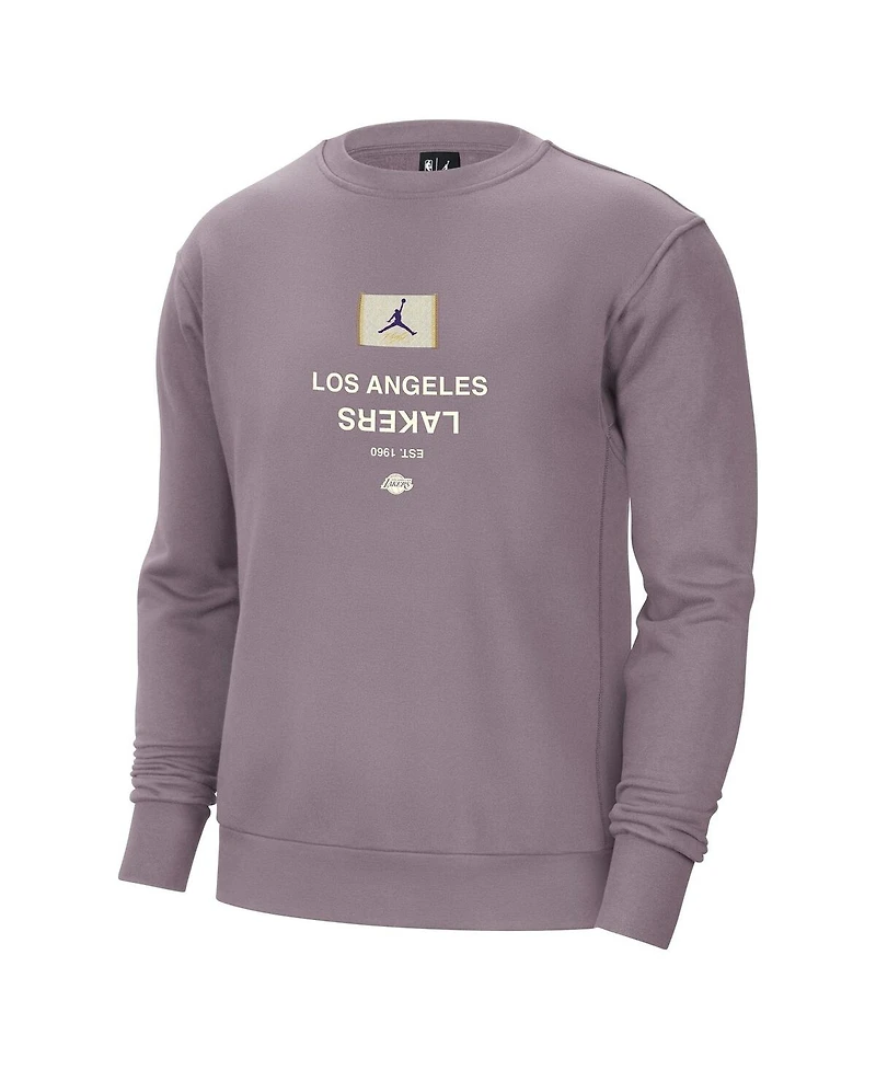 Jordan Men's Purple Los Angeles Lakers Courtside Statement Edition Heavyweight Pullover Sweatshirt
