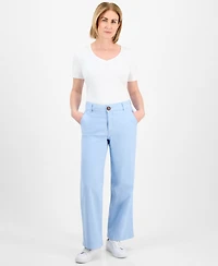 Style & Co Petite Mid-Rise Dobby Twill Wide-Leg Pants