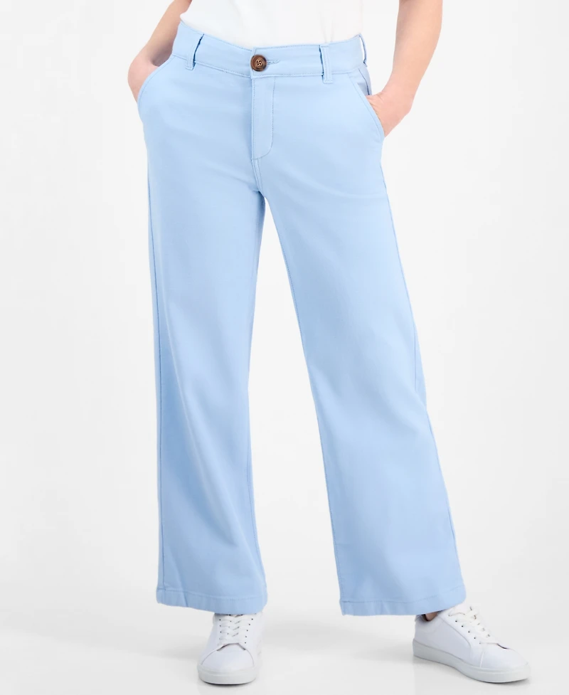 Style & Co Petite Mid-Rise Dobby Twill Wide-Leg Pants
