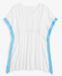Breaking Waves Big Girls Fringe Kimono Cover-Up