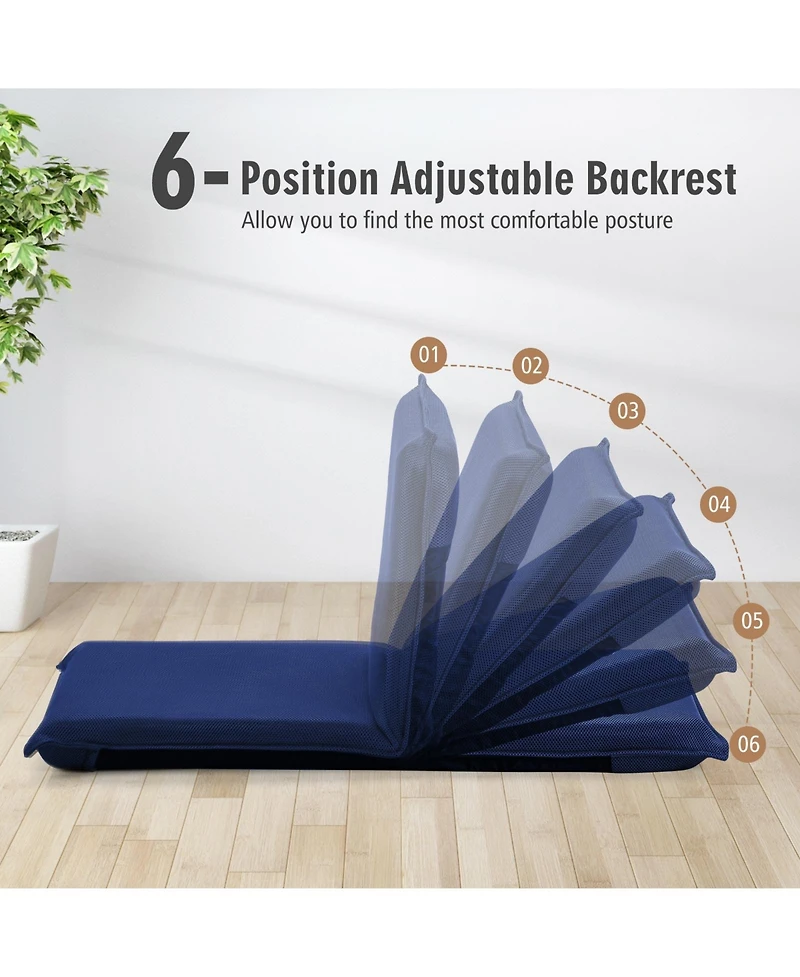 Gouun Adjustable 6 positions Folding Lazy Man Sofa Chair Floor Chair