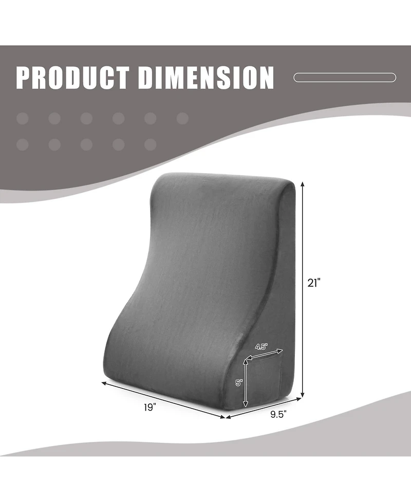 Gouun Bed Wedge Pillow with Tablet Stand and Side Pockets