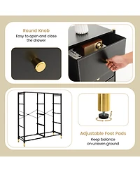 Gouun Floor Dresser Storage Organizer with 8 Drawers with Fabric Bins and Metal Frame-8-Drawer