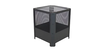 Slickblue 16 Inch Small Grelha Square Outdoor Fire Pit with Grilling Grate