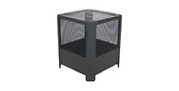 Slickblue 16 Inch Small Grelha Square Outdoor Fire Pit with Grilling Grate