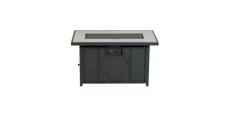 Slickblue 42-inch Outdoor Propane Gas Fire Pit Patio Table with Fire Glass